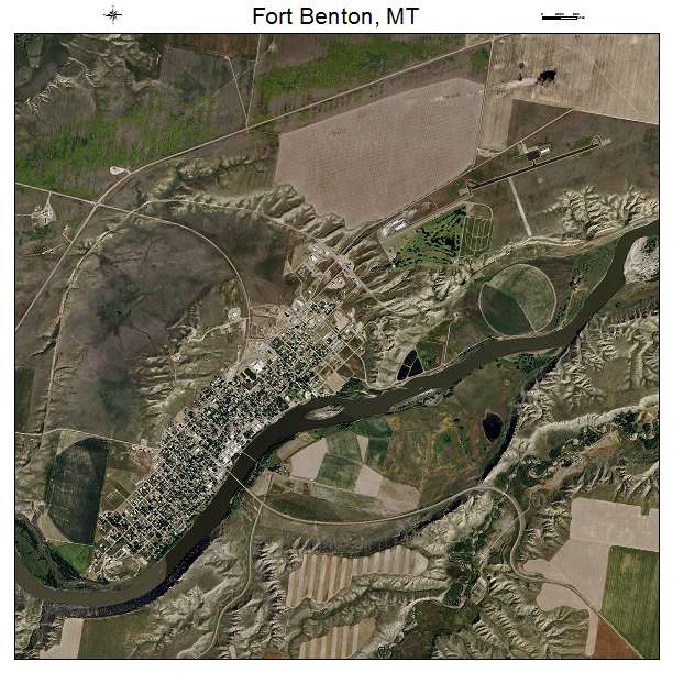 Fort Benton, MT air photo map