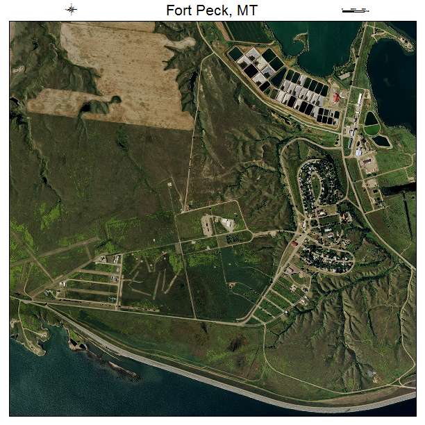 Fort Peck, MT air photo map