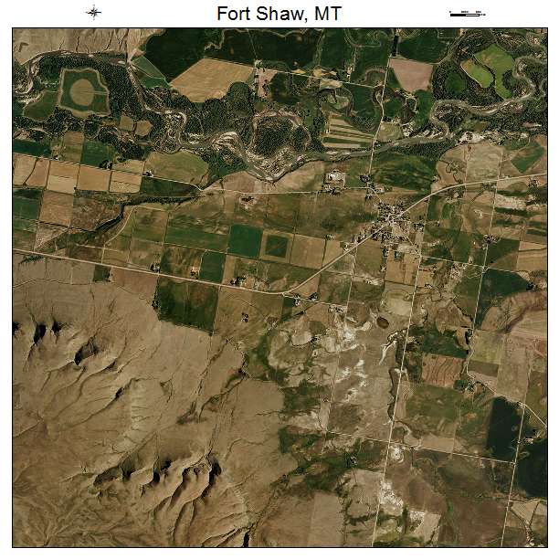 Fort Shaw, MT air photo map