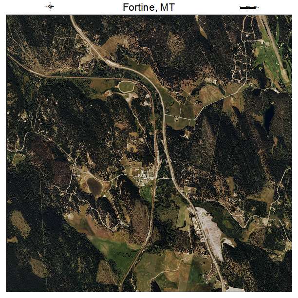 Fortine, MT air photo map