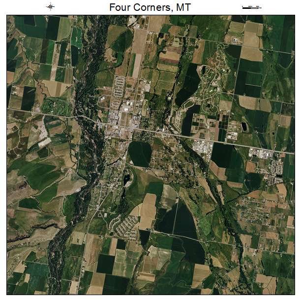 Four Corners, MT air photo map