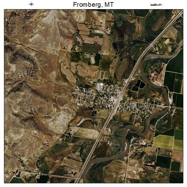 Fromberg, MT air photo map