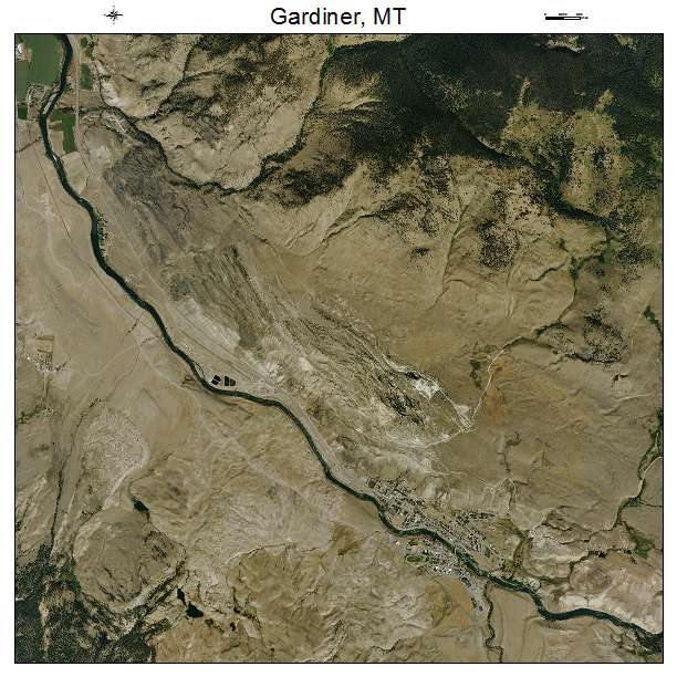 Gardiner, MT air photo map