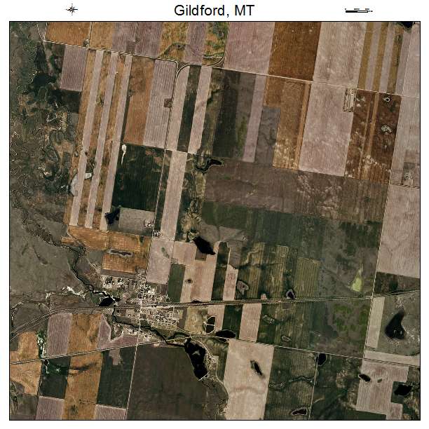 Gildford, MT air photo map