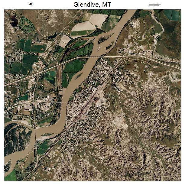 Glendive, MT air photo map