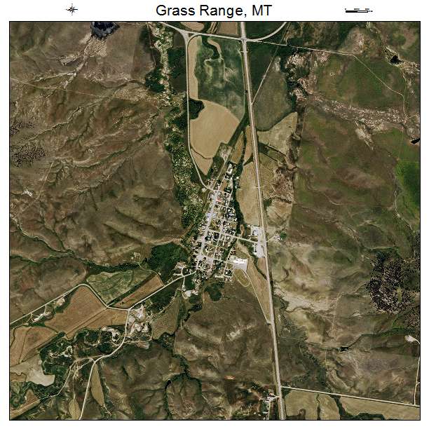 Grass Range, MT air photo map