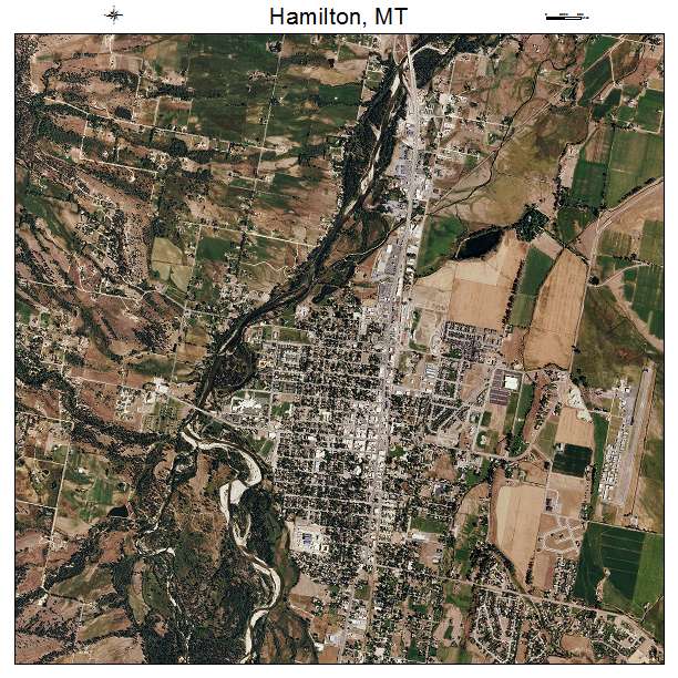 Hamilton, MT air photo map