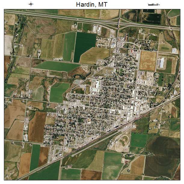 Hardin, MT air photo map