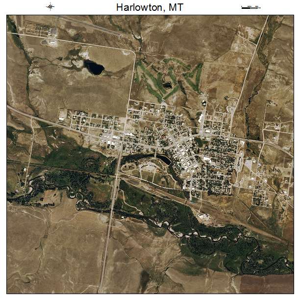 Harlowton, MT air photo map