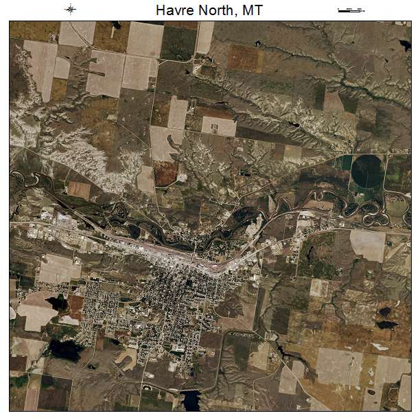 Havre North, MT air photo map