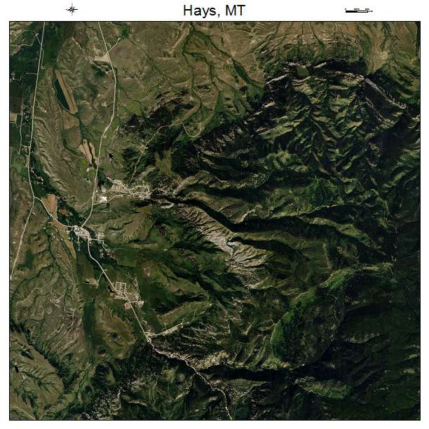 Hays, MT air photo map