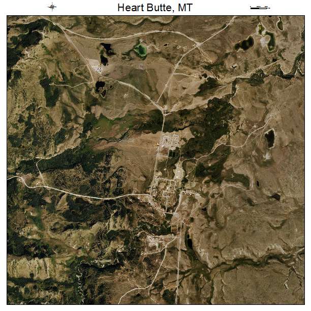 Heart Butte, MT air photo map