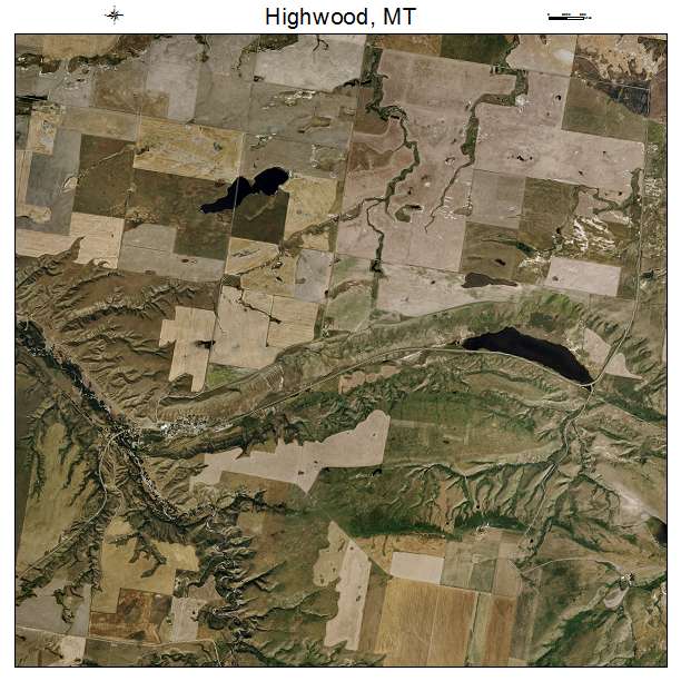 Highwood, MT air photo map