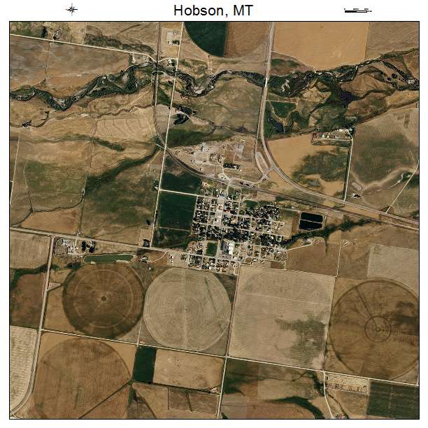 Hobson, MT air photo map