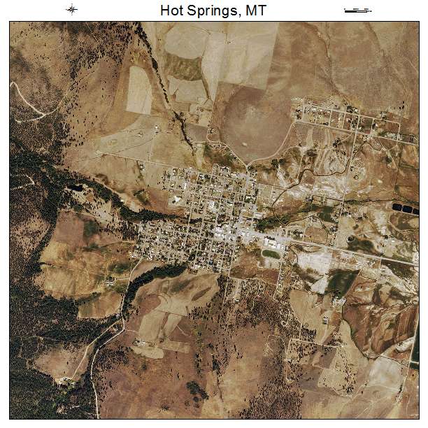 Hot Springs, MT air photo map