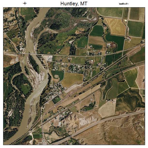 Huntley, MT air photo map