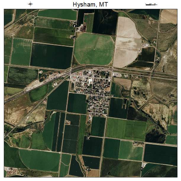 Hysham, MT air photo map