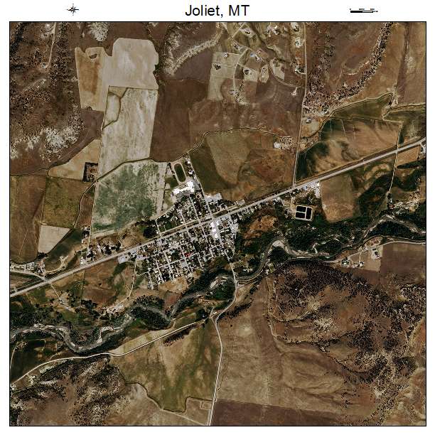 Aerial Photography Map of Joliet, MT Montana