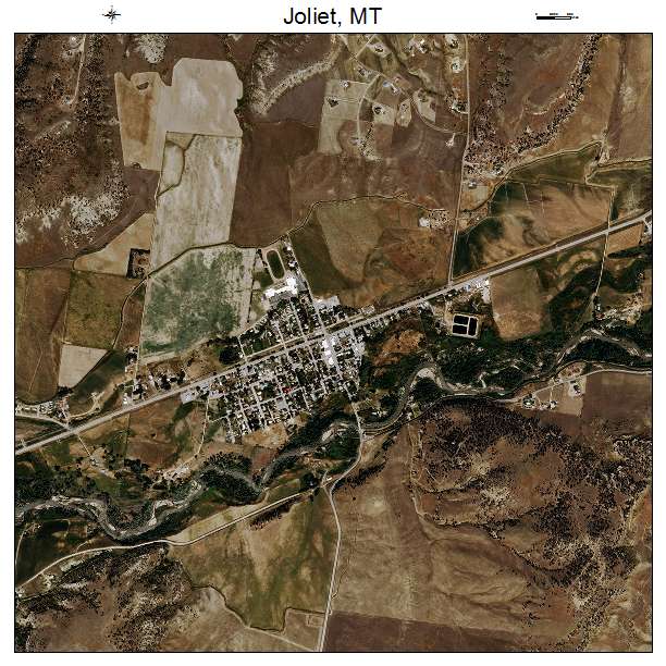 Joliet, MT air photo map