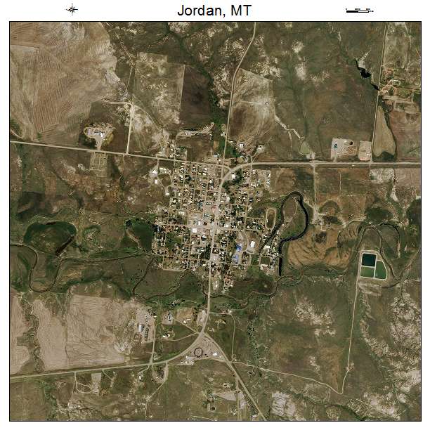 Jordan, MT air photo map