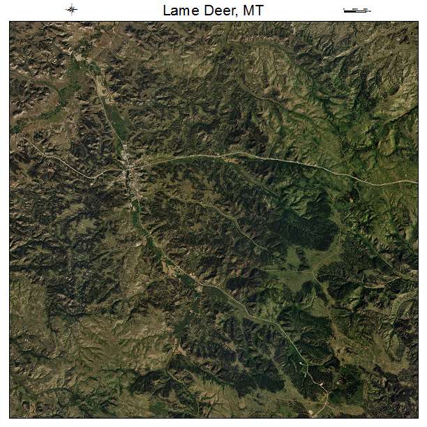 Lame Deer, MT air photo map