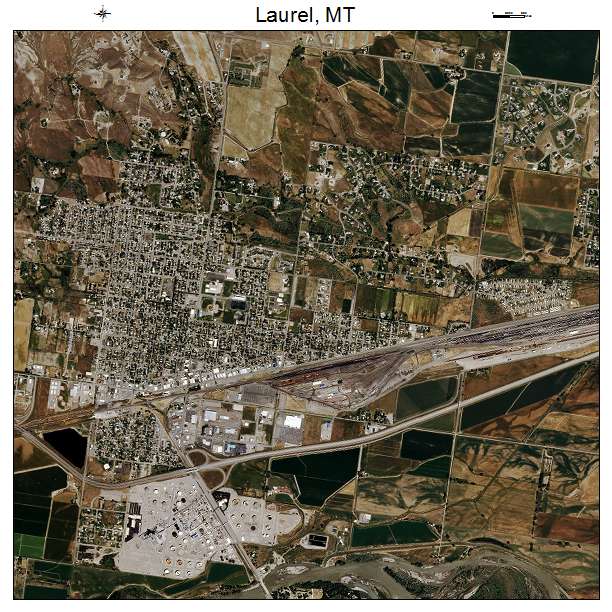 Laurel, MT air photo map