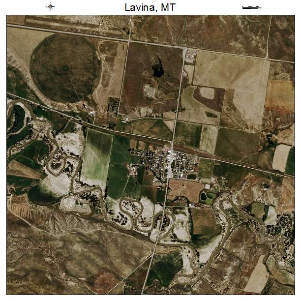 Lavina, MT air photo map