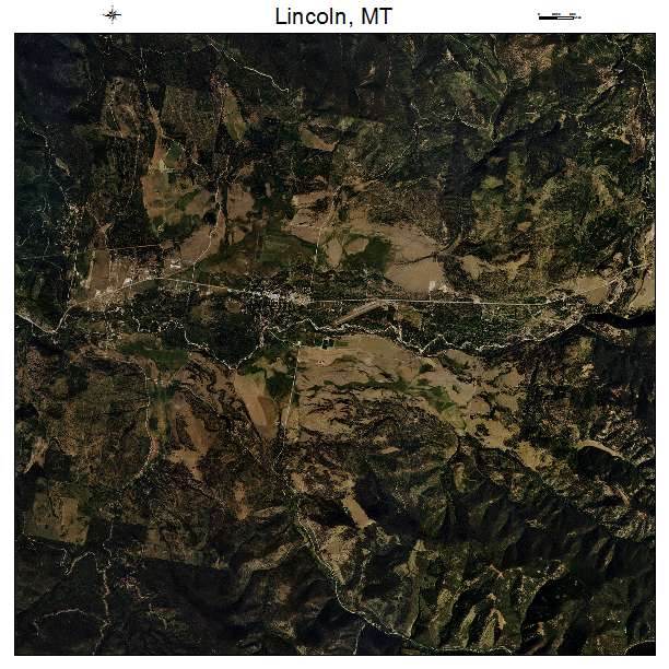 Lincoln, MT air photo map