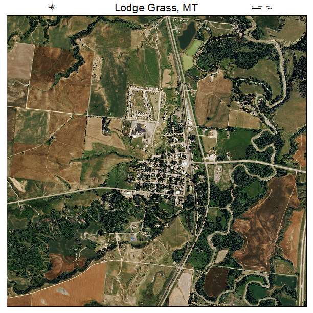 Lodge Grass, MT air photo map