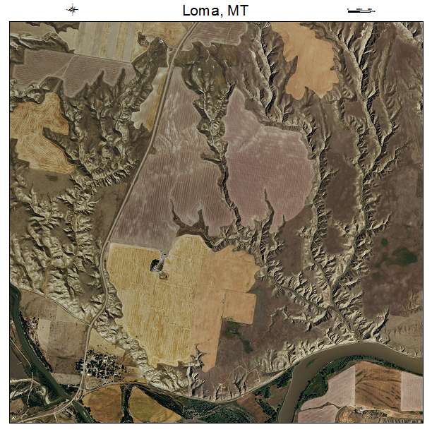 Loma, MT air photo map