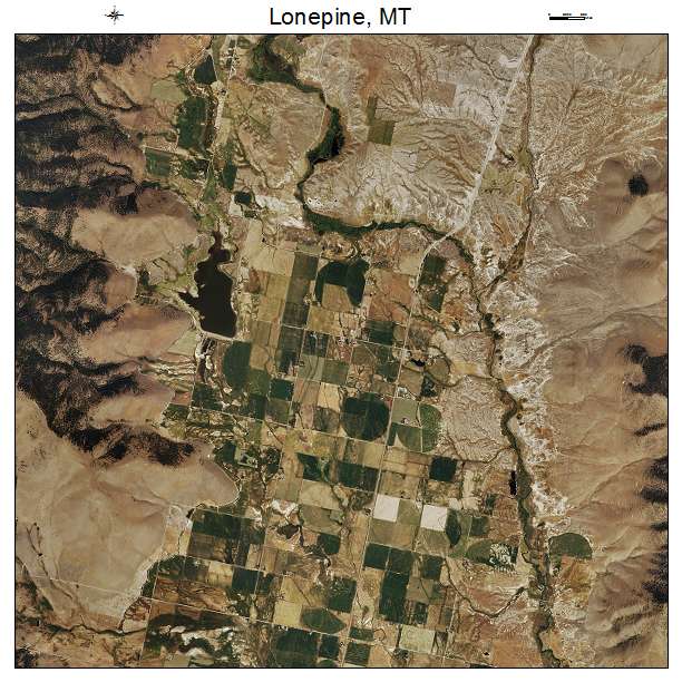 Lonepine, MT air photo map