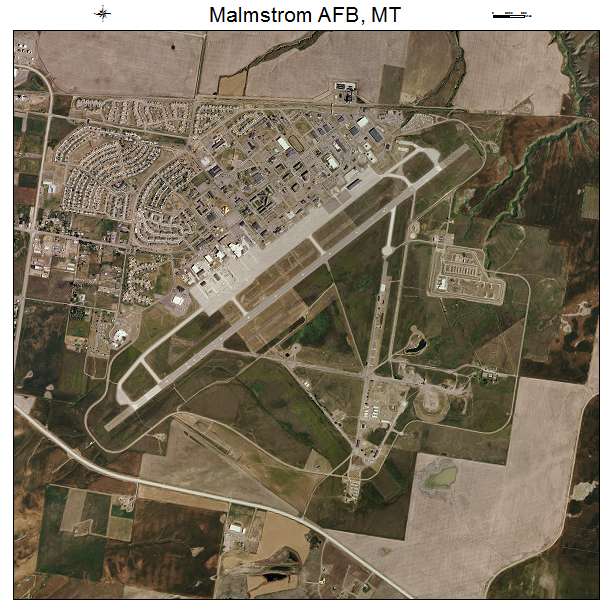Malmstrom AFB, MT air photo map