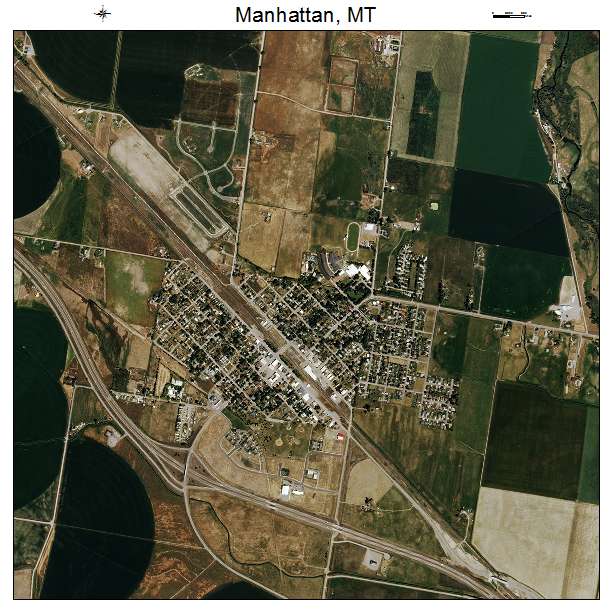 Aerial Photography Map Of Manhattan Mt Montana