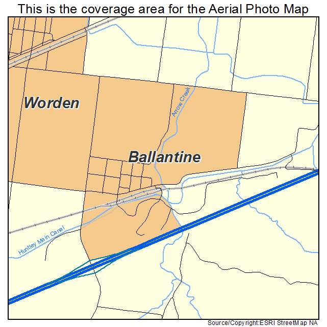 Ballantine, MT location map 
