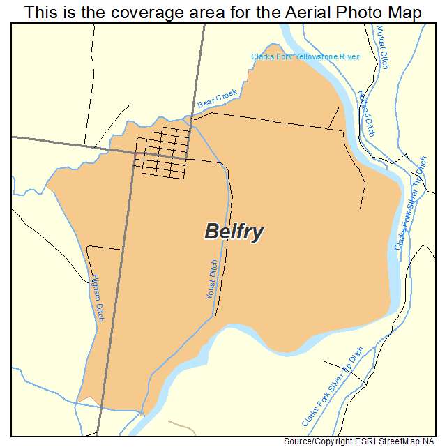 Belfry, MT location map 