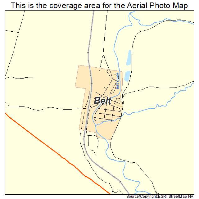 Belt, MT location map 