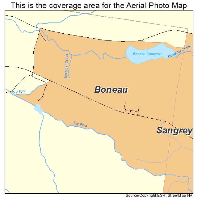 Boneau, MT location map 