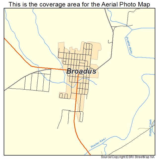 Broadus, MT location map 