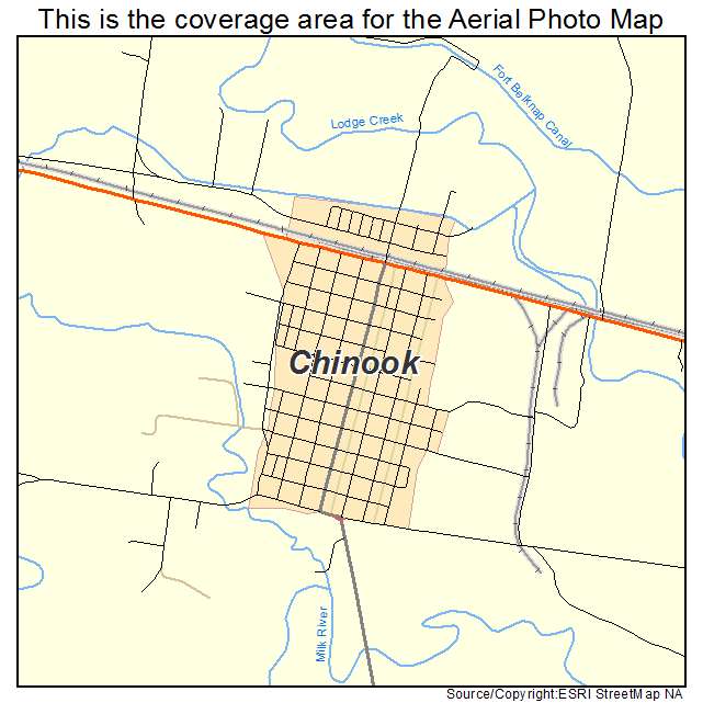 Chinook, MT location map 