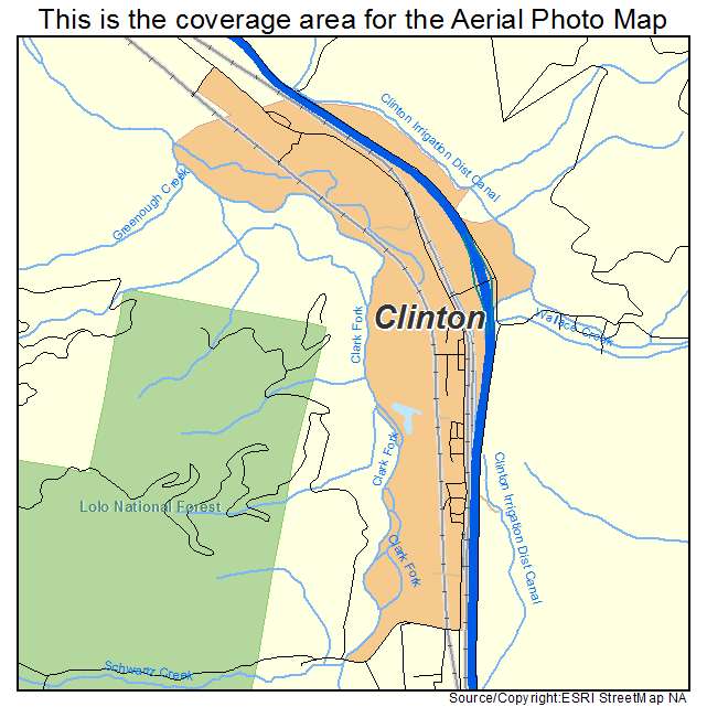 Clinton, MT location map 
