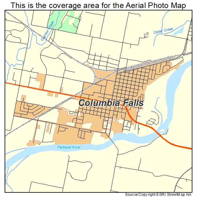 Columbia Falls, MT location map 