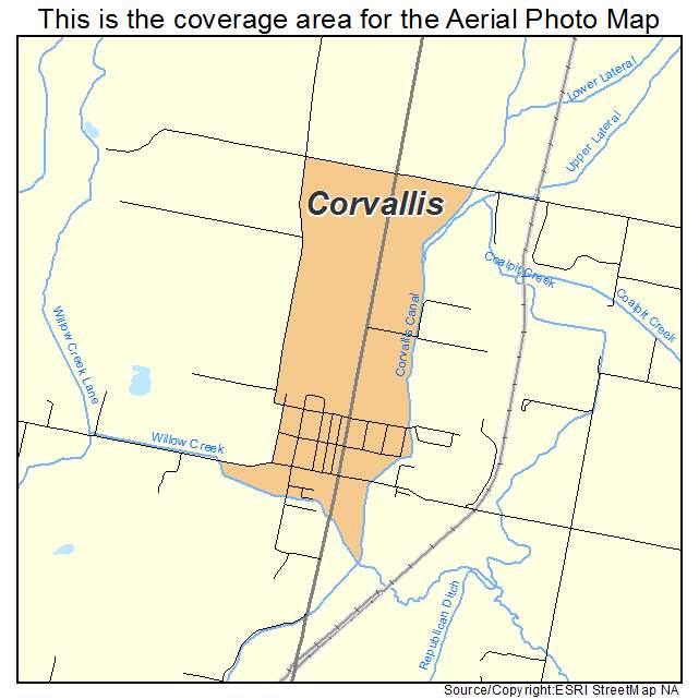 Corvallis, MT location map 