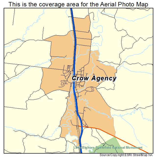 Crow Agency, MT location map 