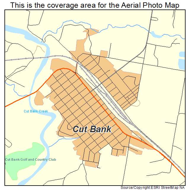 Aerial Photography Map Of Cut Bank Mt Montana