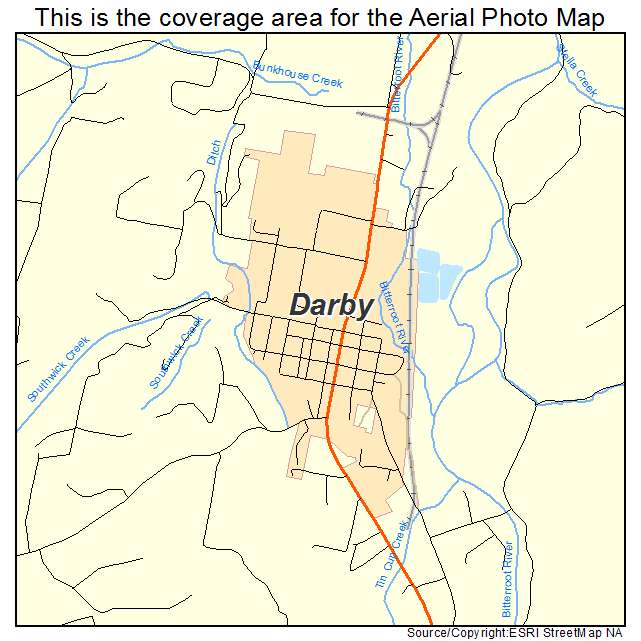 Darby, MT location map 