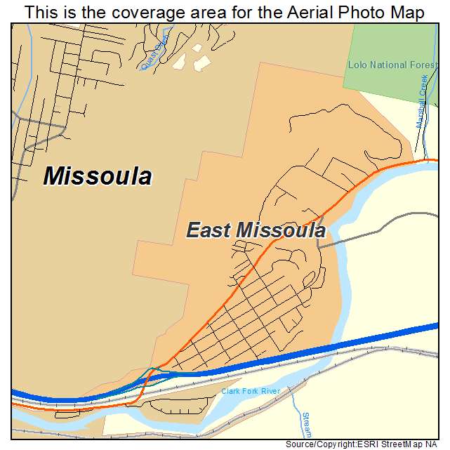 East Missoula, MT location map 