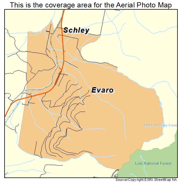 Evaro, MT location map 