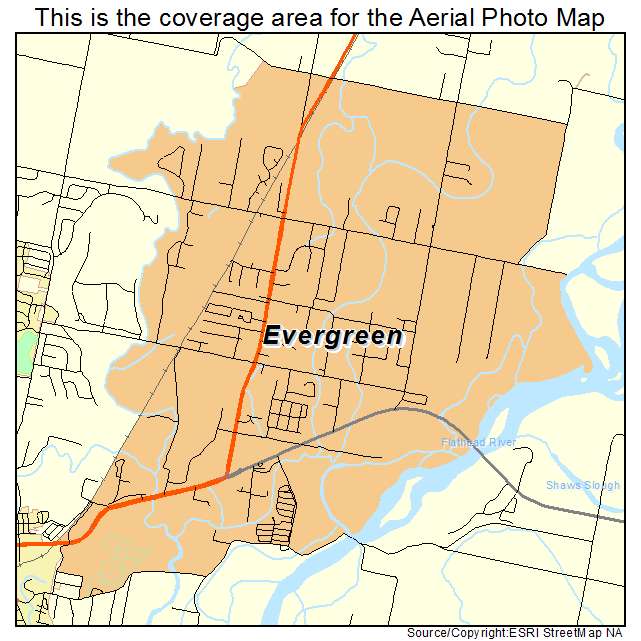 Evergreen, MT location map 
