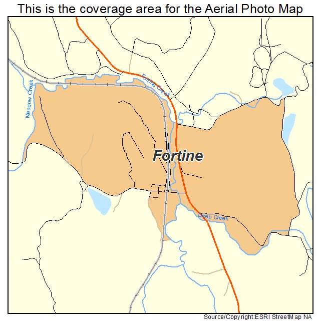 Fortine, MT location map 