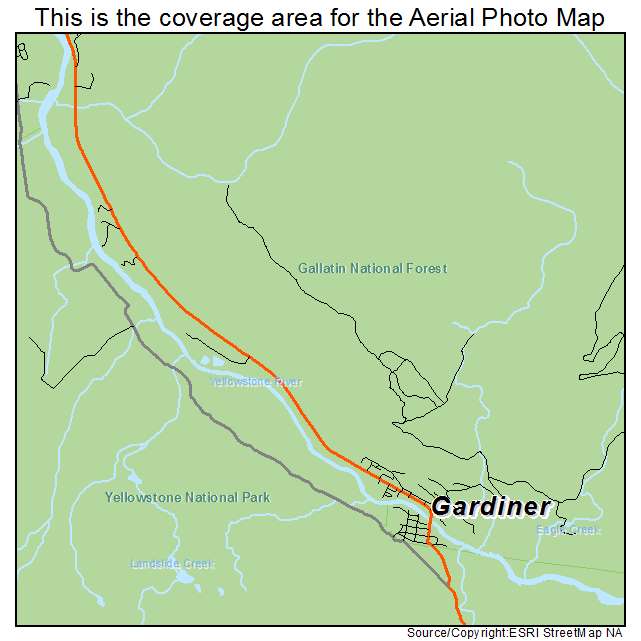 Gardiner, MT location map 